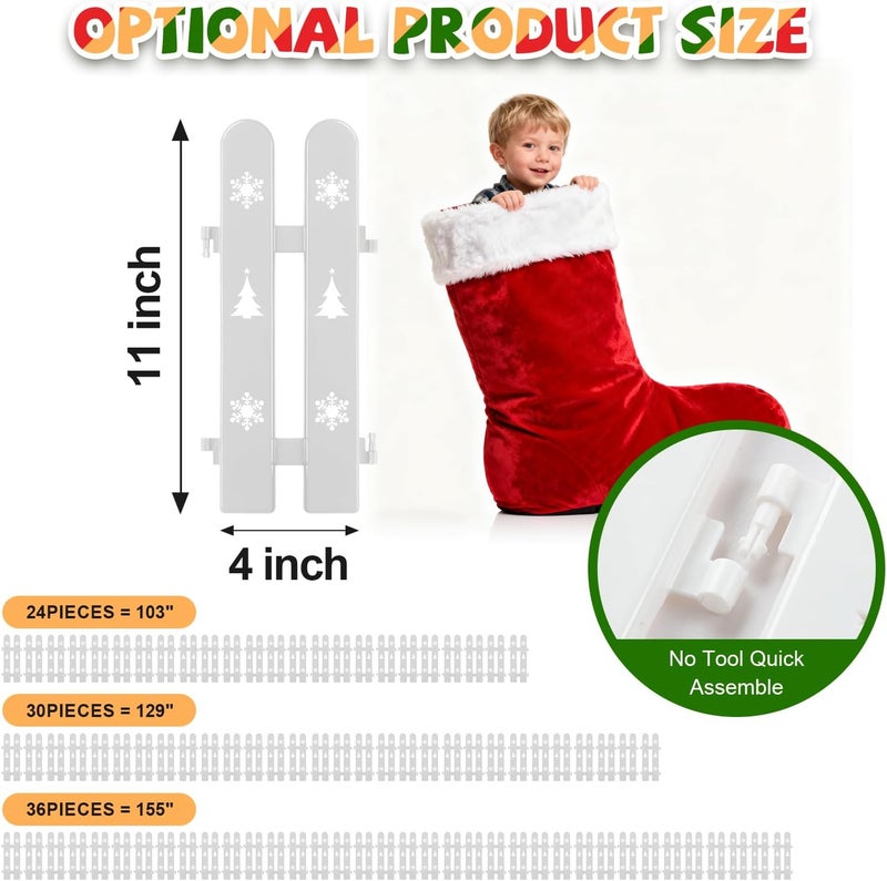 REILEIHODE Christmas Tree Fence 24 Pieces Thick Christmas Tree Blocker for Pets Dogs Cats White Plastic Tree Protectors Barrier for Wedding Party Decor Garden Home, 11 Inches - Image 5